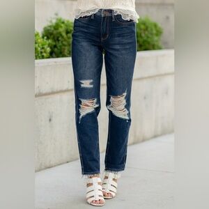 Judy Blue RIGID MAGIC HIGH RISE STRAIGHT FIT Dark Wash Straight Leg Jeans 11/30